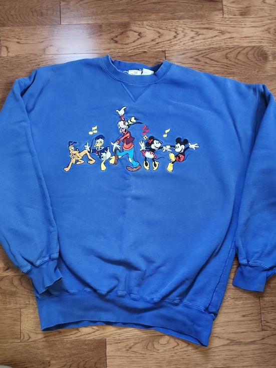 Disney Tops - Vintage, Blue Disney Character Crewneck Sweatshirt